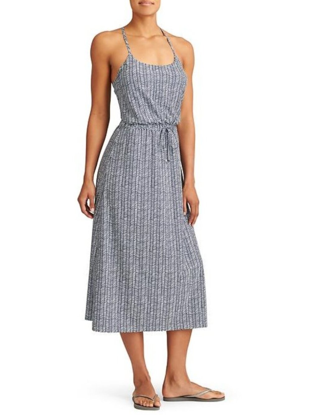 Athleta Ariel Novella Maxi Dress - 12 White/Navy